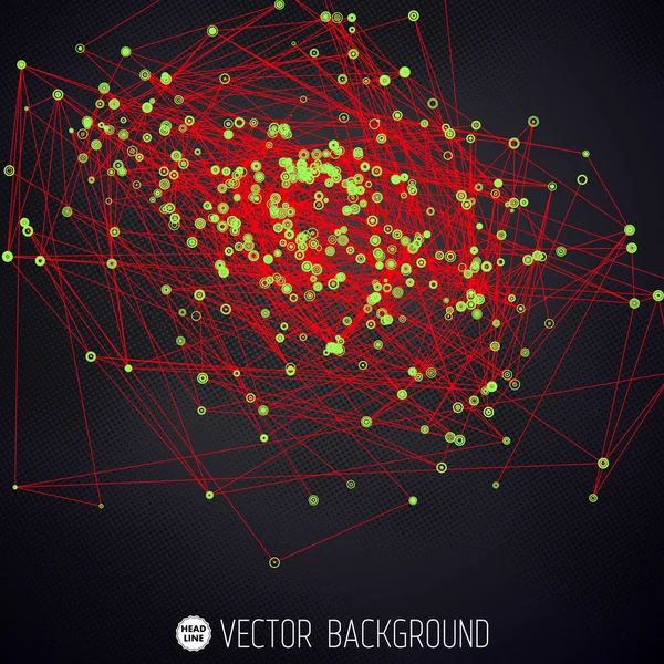 Abstract Vector veelhoekige achtergrond. Geometrische veelhoekige vorm. Vector Science achtergrond stippen en lijnen structuur met elkaar verbindt — Stockvector