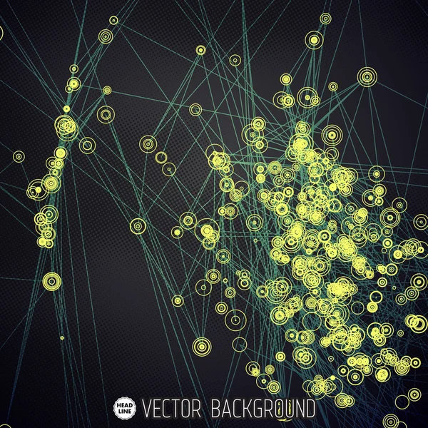 Abstract Vector veelhoekige achtergrond. Geometrische veelhoekige vorm. Vector Science achtergrond stippen en lijnen structuur met elkaar verbindt — Stockvector