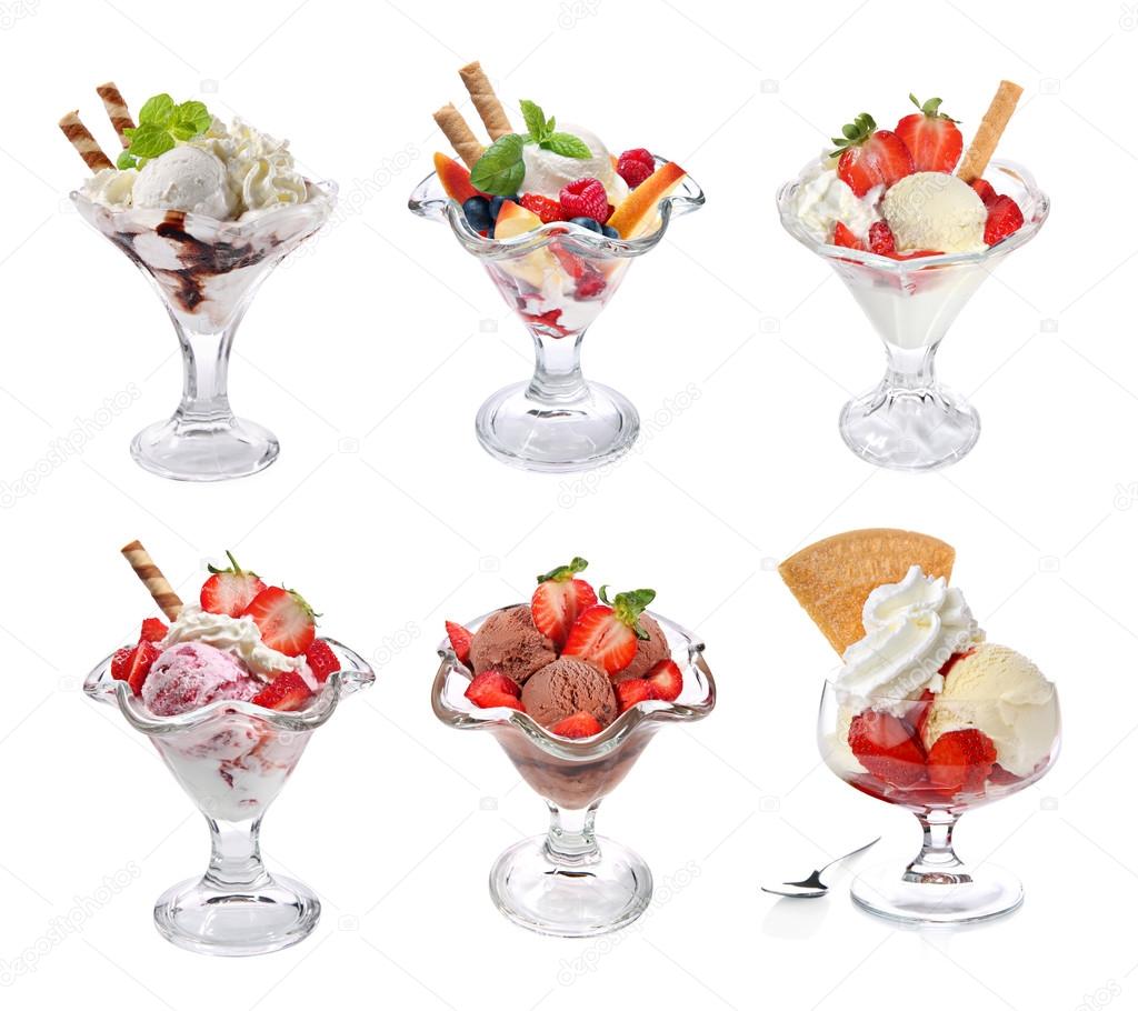 Ice cream in vase collage