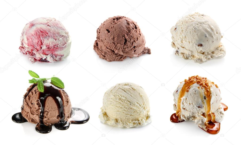 Ice cream scoops collage