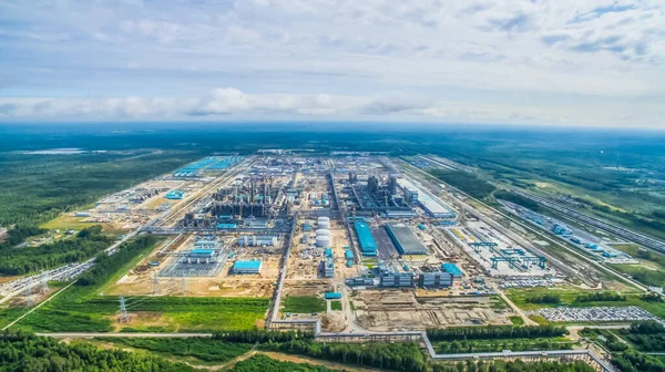 Petrokemi Och Raffinaderi Industrilandskap Utsikt Över Anläggningen — Stockfoto
