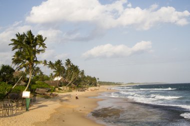 Günbatımı plajda Tangalle, Sri Lanka