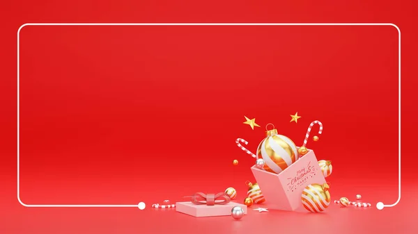 Vánoce Šťastný Nový Rok Pozadí Slavnostní Výzdobou Kopírovat Prostor Ilustrace — Stock fotografie