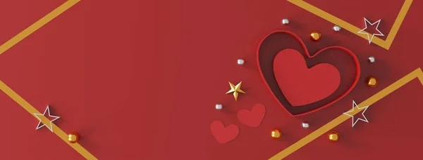 Felice Giorno San Valentino Concetto Scatola Regalo Forma Cuore Sfondo — Foto Stock