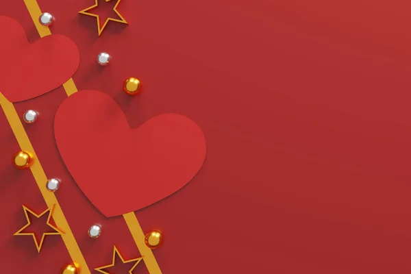 Wesołych Walentynek Pudełko Prezentów Kształcie Serca Czerwonym Tle Miejsce Tekst — Zdjęcie stockowe