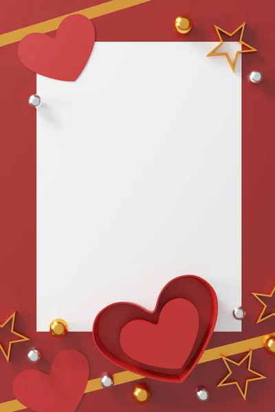 Heureux Concept Saint Valentin Boîte Cadeau Forme Coeur Sur Fond — Photo