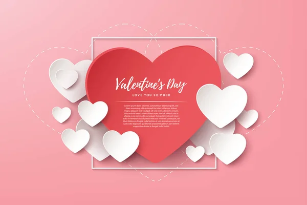 Diseño Banner Feliz Día San Valentín Ilustración Vectorial — Vector de stock