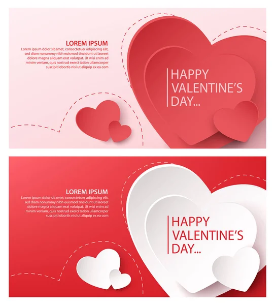 Diseño Banner Feliz Día San Valentín Ilustración Vectorial — Vector de stock