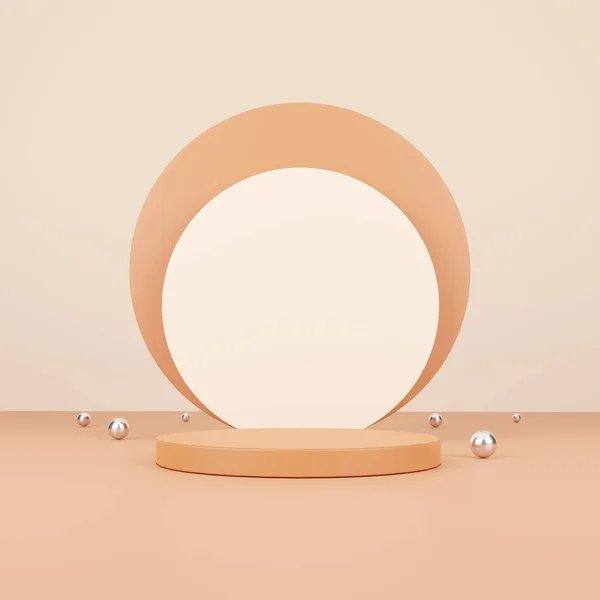 Kosmetik Und Ernährungskonzept Minimale Szene Mit Geometrischen Formen Zylinder Podiumständer — Stockfoto