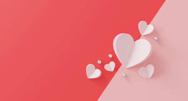 Heureux Concept Saint Valentin Coeur Papier Boule Argent Sur Fond — Photo