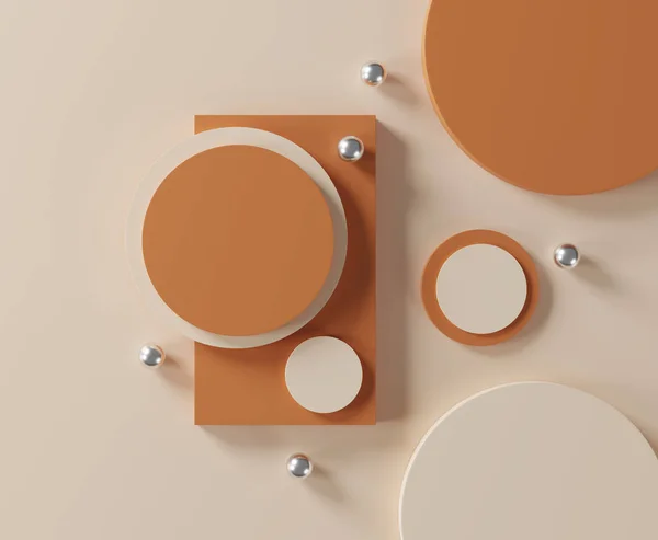 Kosmetik Und Ernährungskonzept Minimale Szene Mit Geometrischen Formen Zylinder Podiumständer — Stockfoto