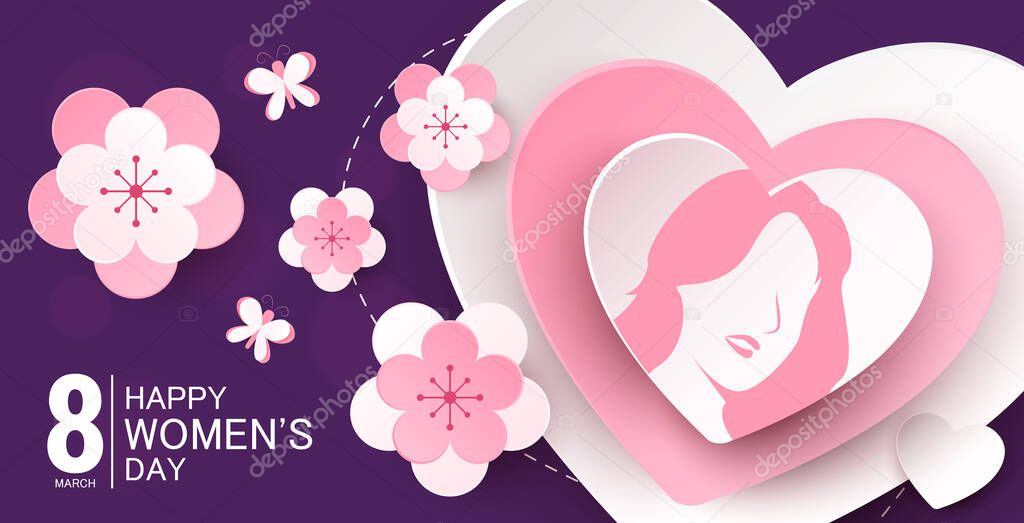 happy international women's day. vector banner design