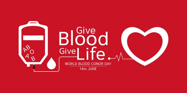 Día Mundial Del Donante Sangre Vector Ilustración Diseño — Vector de stock