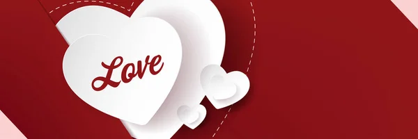 Corações Amor Fundo Design Banner Vetorial —  Vetores de Stock