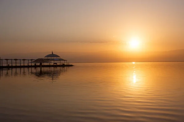 Dead Sea Cost Israel Sunset — Stock Photo, Image