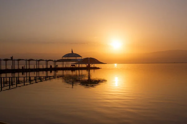 Dead Sea Cost Israel Sunset — Stock Photo, Image