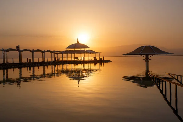 Dead Sea Cost Israel Sunset — Stock Photo, Image