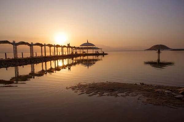 Dead Sea Cost Israel Sunset — Stock Photo, Image