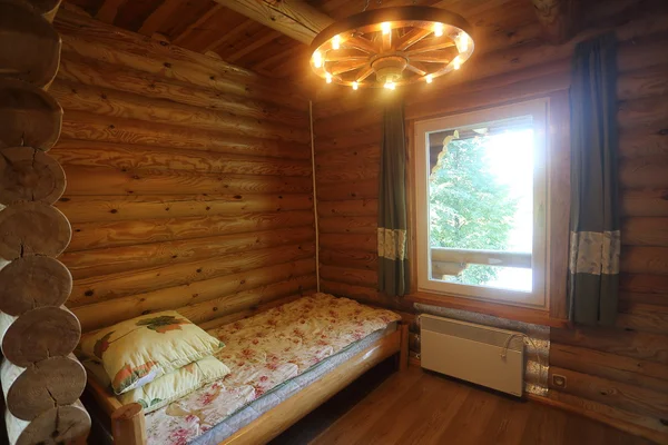 Bedroom in Log Cabin — Stock Photo, Image