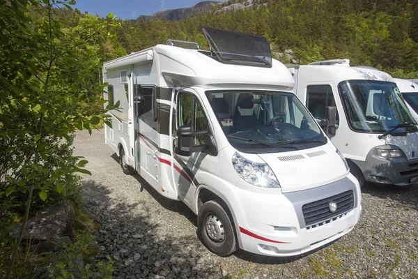 Motor home camper on vacation over Scandinavia — Stock Photo, Image