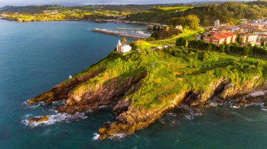 Cabo de San Agustn Deniz Feneri Asturias, İspanya Hava Görüntüsü