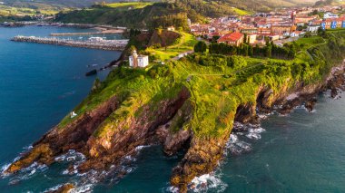 Cabo de San Agustn Deniz Feneri Asturias, İspanya Hava Görüntüsü