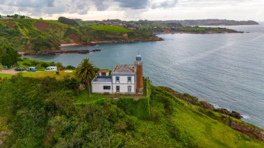 Cabo de San Agustn Deniz Feneri Asturias, İspanya Hava Görüntüsü