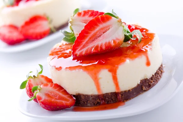 Sweet Strawberry Cheesecake — Stock Photo, Image