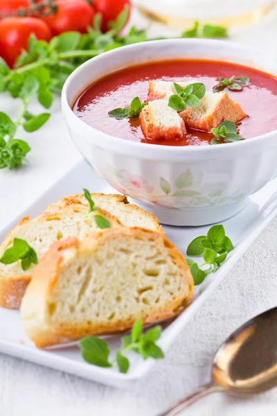 Zupa pomidorowa z Oregano — Zdjęcie stockowe