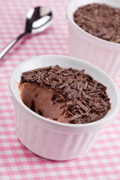 Budino al cioccolato e Chips Dessert — Foto Stock