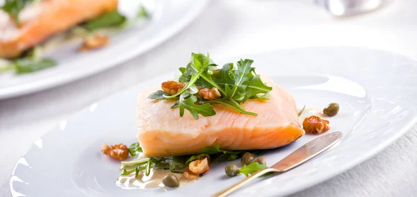 Gourmet Salmon Panorama — Stock Photo, Image