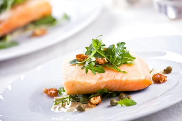 Tasty Salmon Dinner — Stock Photo, Image