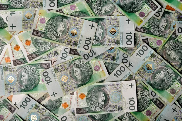 Bir sürü Lehçe banknotlar. Polonya Zlotisi (Pln)