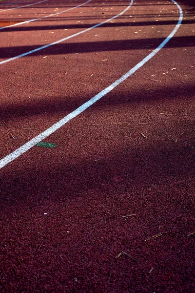 Atletizm Stadyumu koşu parkuru, seçici odak — Stok fotoğraf