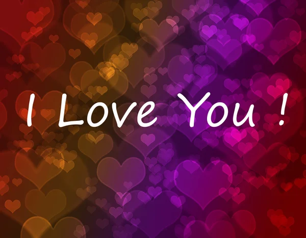 Happy Valentine's day card. Shiny hearts and light  background. — Stock Photo, Image