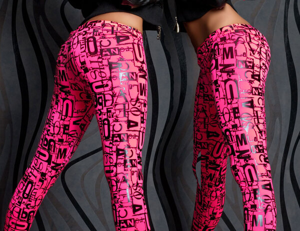 Pink black Leggings