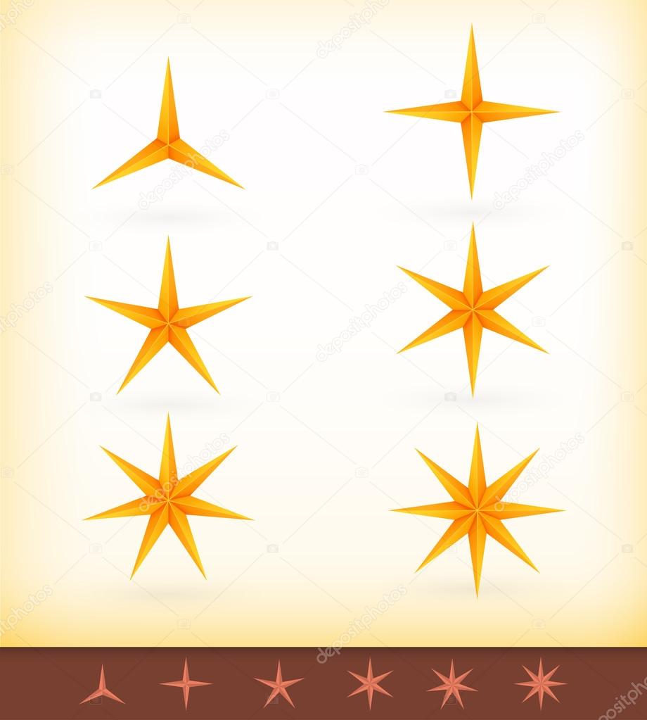 Collection of shiny vector golden stars