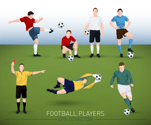 Collection de joueurs de football vectoriel — Image vectorielle