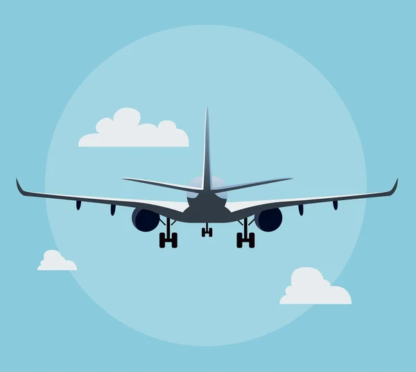 Плоские иллюстрации самолёта — стоковый вектор