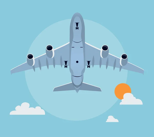 Illustration avion plat — Image vectorielle