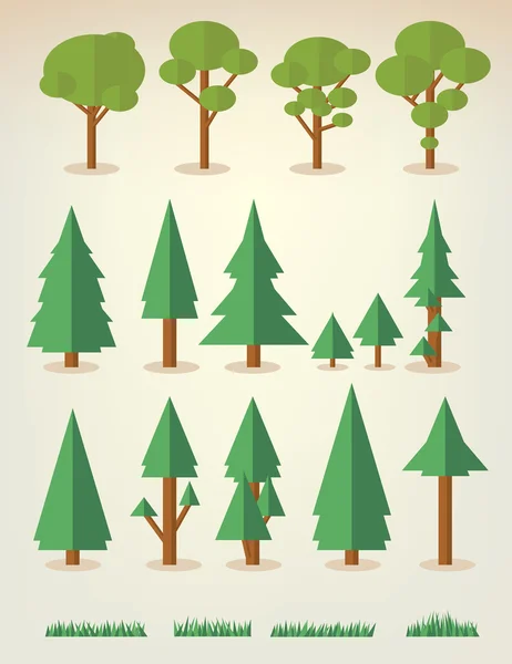Collection of trees — Stock Vector