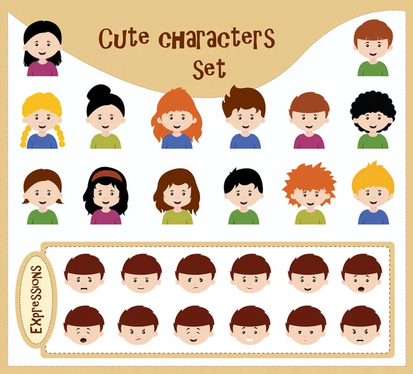 Collection of cute avatars Vector Graphics