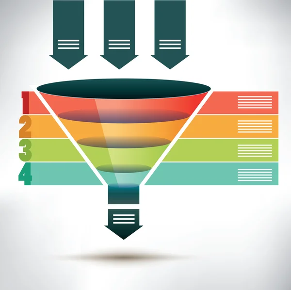 Plantilla de diagrama de flujo de embudo — Vector de stock