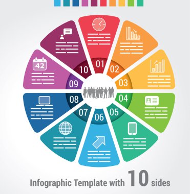 On iki tarafın Infographic şablonu