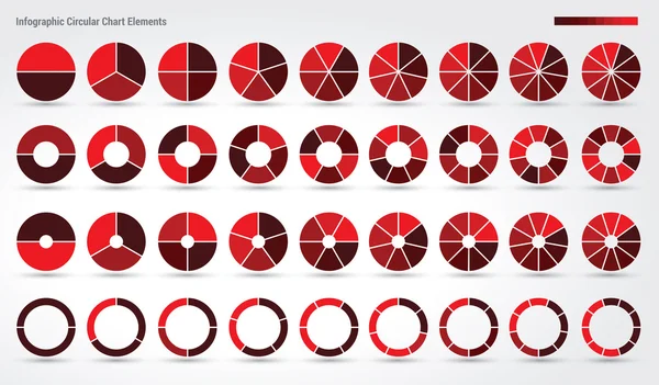 Conjunto grande, de diagramas de ruedas — Vector de stock