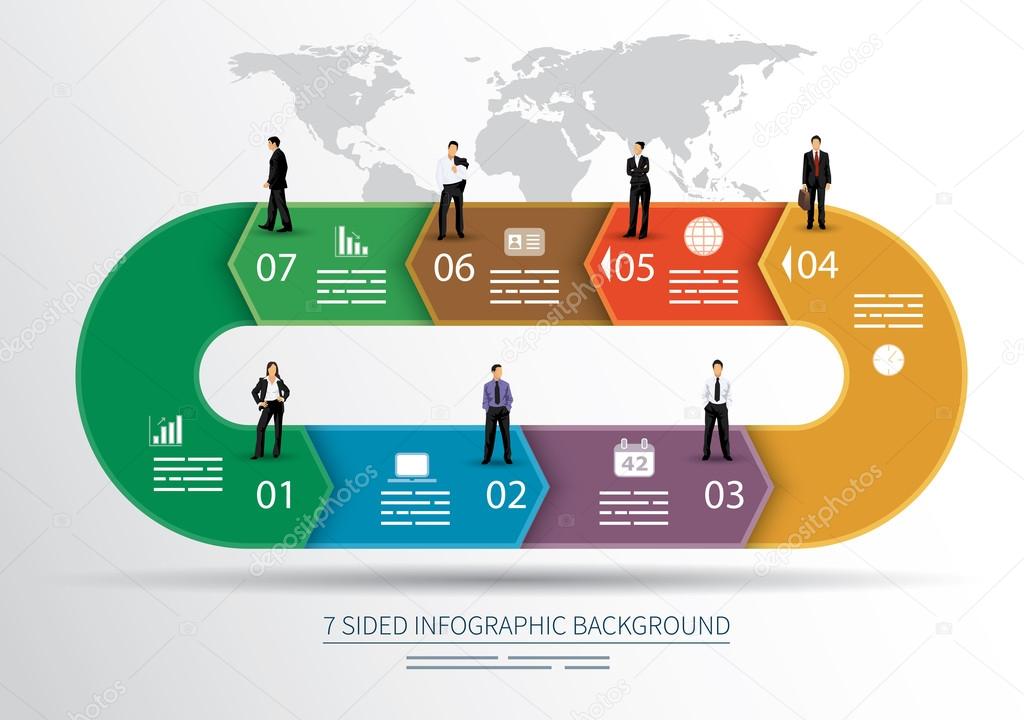 7 sided infographics background