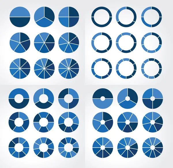 Samlingar av olika cirkulär diagram — Stock vektor