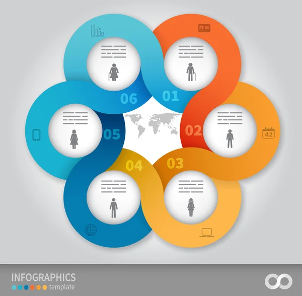 Modèle de présentation cercles liés — Image vectorielle