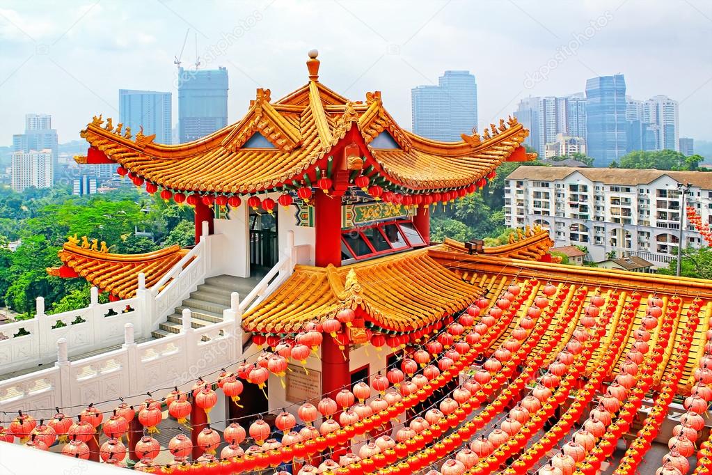 Red Lanterns Decoration In Thean Hou Temple Kuala Lumpur Malay
