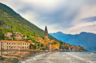 Town of Kotor on the lake clipart